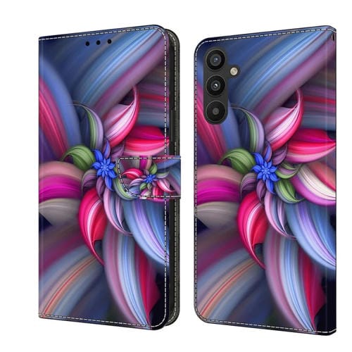 Funda Protectora de Cuero Samsung Galaxy A15 Crystal 3D a Prueba de Golpes (Flor Colorida)