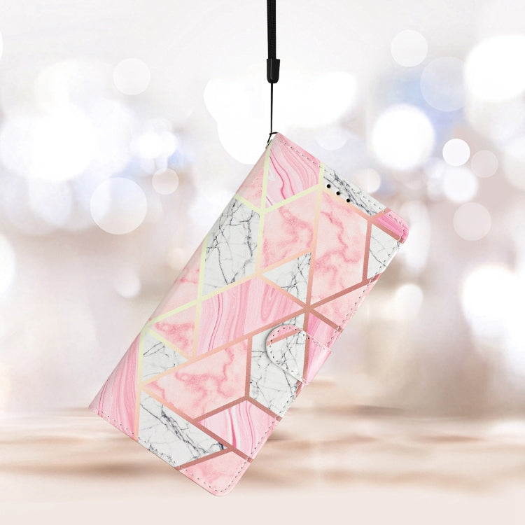 Funda de Cuero para Huawei Mate 60 con Dibujo Coloreado Mármol Rosa