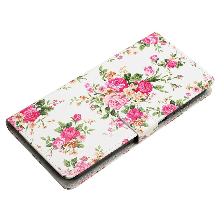 Funda de Cuero para Huawei Mate 60 Pro con Dibujo Coloreado Peonías