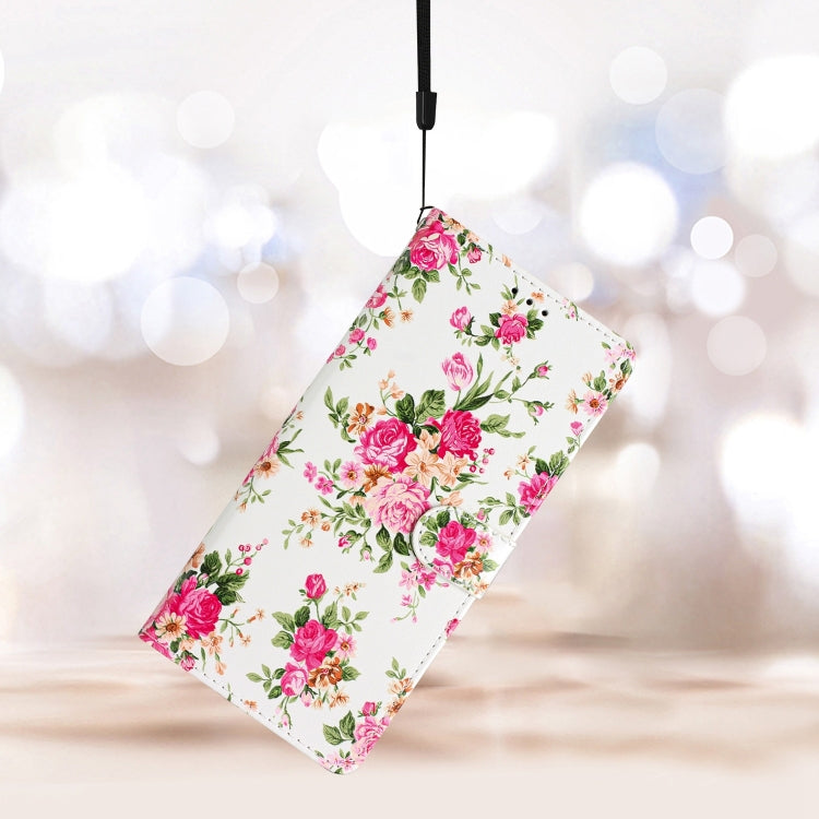 Funda de Cuero para Huawei Mate 60 Pro con Dibujo Coloreado Peonías