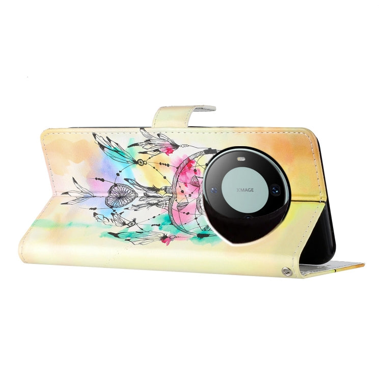 Funda de Cuero para Huawei Mate 60 Pro con Dibujo Coloreado Atrapasueños