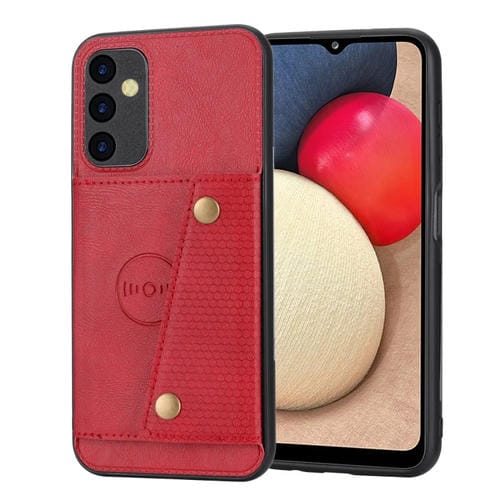 Funda para Samsung Galaxy A55 5G Magnética con Ranuras para Tarjetas y Doble Hebilla (Rojo)