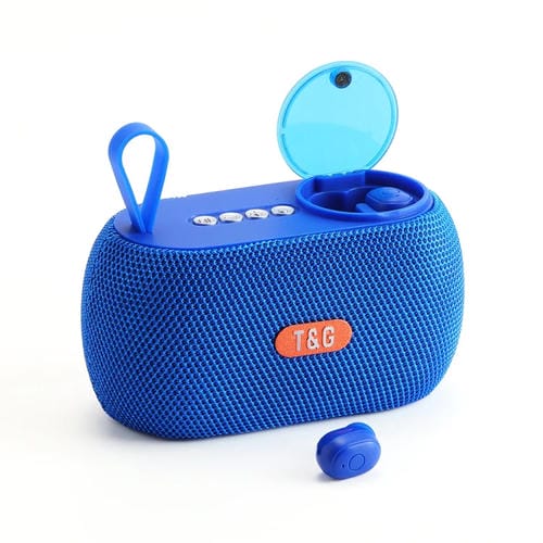 Altavoz Exterior Portátil T&G Tg810 2 en 1 + Mini Auricular Inalámbrico Bluetooth (Azul)