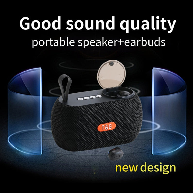 Altavoz Exterior Portátil 2 en 1 T&G Tg810 + Mini Auricular Inalámbrico Bluetooth (Gris)