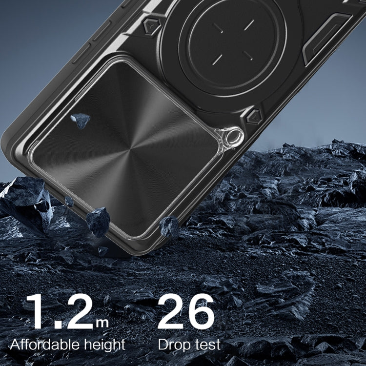 Funda para Teléfono Tecno Pova 6 4G Soporte Magnético Deslizante Textura Cd (Azul)