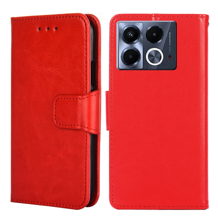 Funda de Cuero con Textura de Cristal para Infinix Note 40 5G (Rojo)