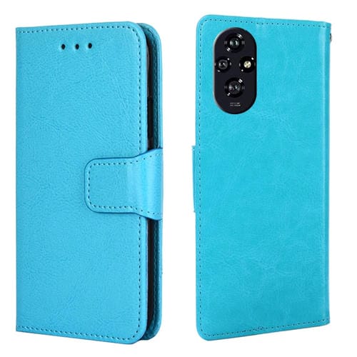 Funda de Cuero con Textura de Cristal para Honor 200 5G (Azul Cielo)