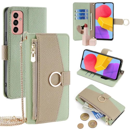 Funda de Cuero Crossbody para Samsung Galaxy M13 Litchi Texture (Verde)