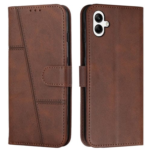 Funda para Teléfono Samsung Galaxy A05 Cuero con Hebilla y Textura de Becerro (Marrón)