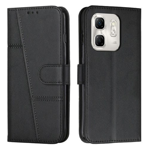 Funda de Cuero con Textura de Becerro y Costuras para Infinix Hot 50I (Negro)