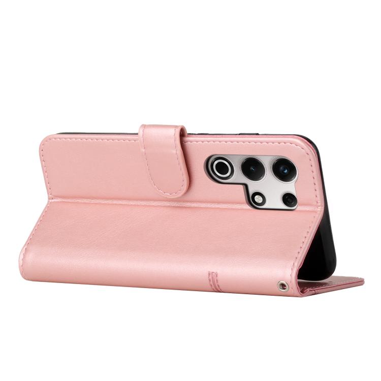 Funda de Piel con Textura de Becerro y Hebilla para Teléfono Itel S25 Ultra (Rosa)