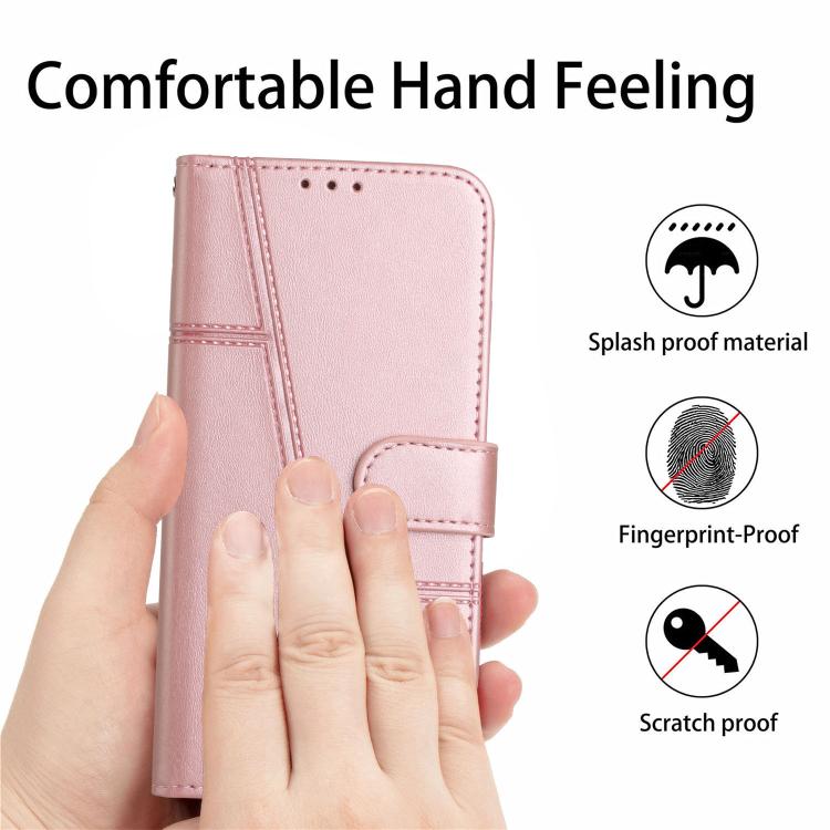 Funda de Piel con Textura de Becerro y Hebilla para Teléfono Itel S25 Ultra (Rosa)
