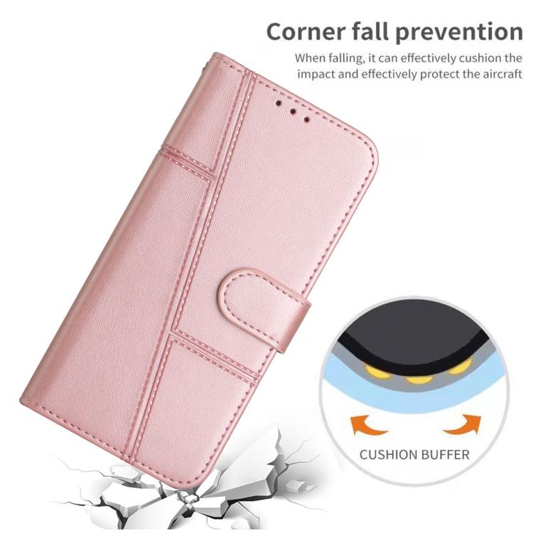 Funda de Piel con Textura de Becerro y Hebilla para Teléfono Itel S25 Ultra (Rosa)