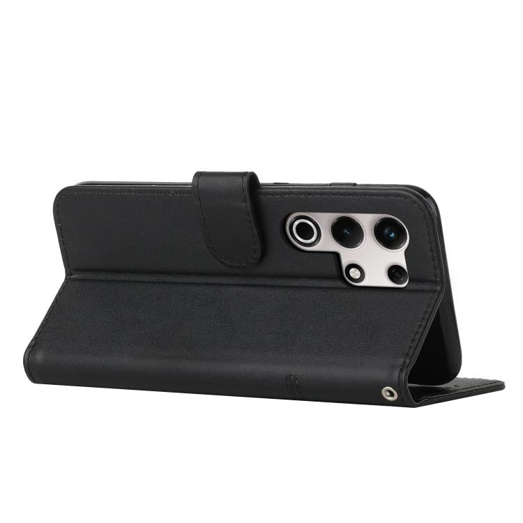 Funda de Cuero con Textura de Becerro y Hebilla para Teléfono Itel S25 Ultra (Negro)