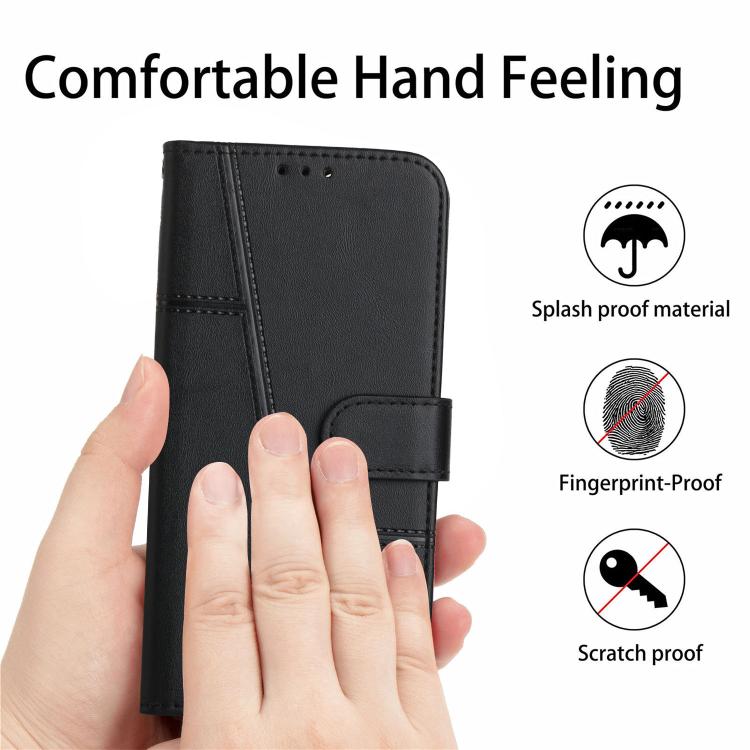 Funda de Cuero con Textura de Becerro y Hebilla para Teléfono Itel S25 Ultra (Negro)