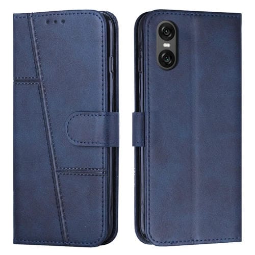 Funda de Piel Textura Becerro con Hebilla para Sony Xperia 5 Vi (Azul)