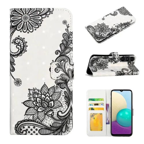 Funda para Teléfono Samsung Galaxy A35 5G Cuero Dibujo 3D Relieve al Óleo (Flor de Encaje)