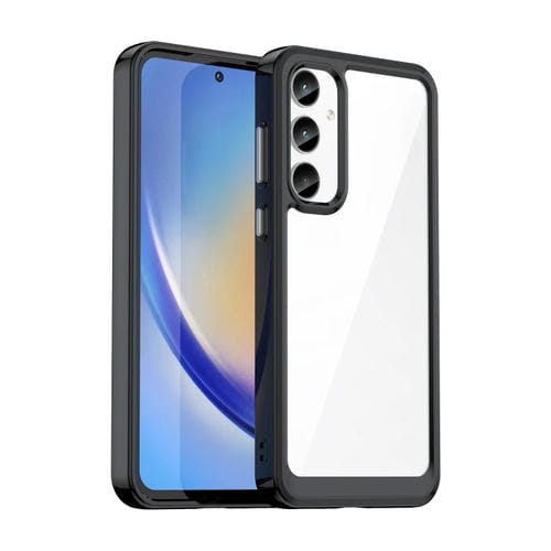 Caja de Teléfono Híbrida Acrílica TPU Samsung Galaxy A35 Serie Colorida (Negro)