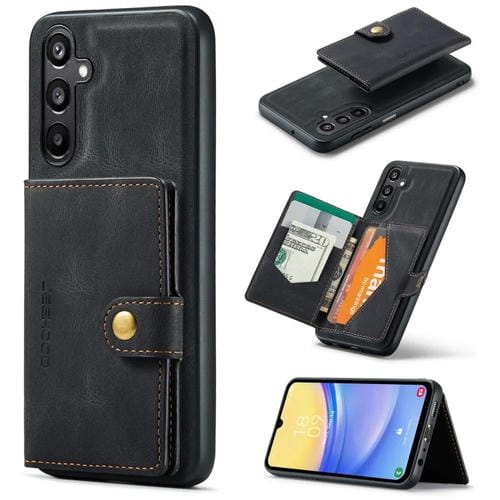 Funda para Samsung Galaxy A15 5G Jeehood J01 con Billetera Desmontable Magnética Retro (Negro)