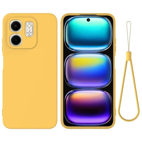 Funda para Teléfono Infinix Smart 9 Silicona Líquida Cobertura Total a Prueba de Caídas (Amarillo)