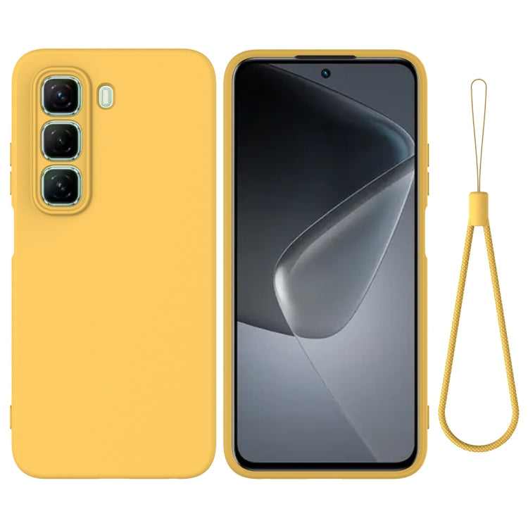 Funda para Teléfono Infinix Hot 50 Pro+ 4G de Silicona Líquida a Prueba de Caídas (Amarilla)