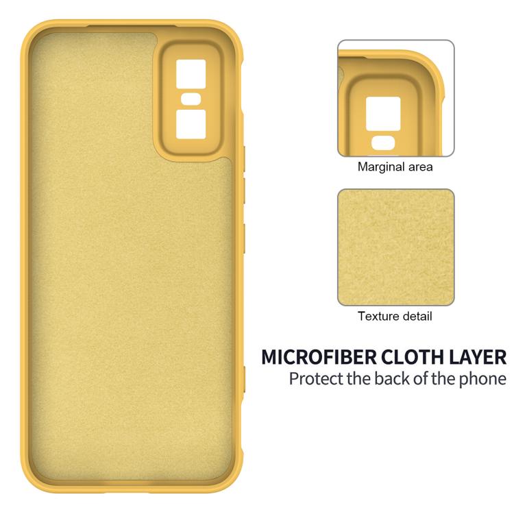 Funda de silicona líquida de color sólido para Infinix GT 30 Pro, a prueba de caídas y cobertura total (amarilla)