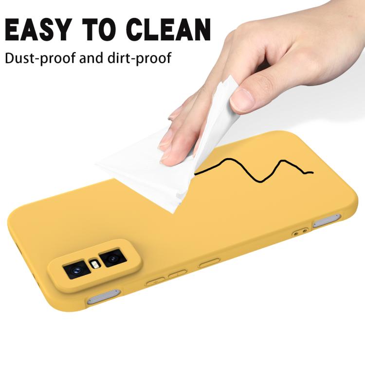 Funda de silicona líquida de color sólido para Infinix GT 30 Pro, a prueba de caídas y cobertura total (amarilla)
