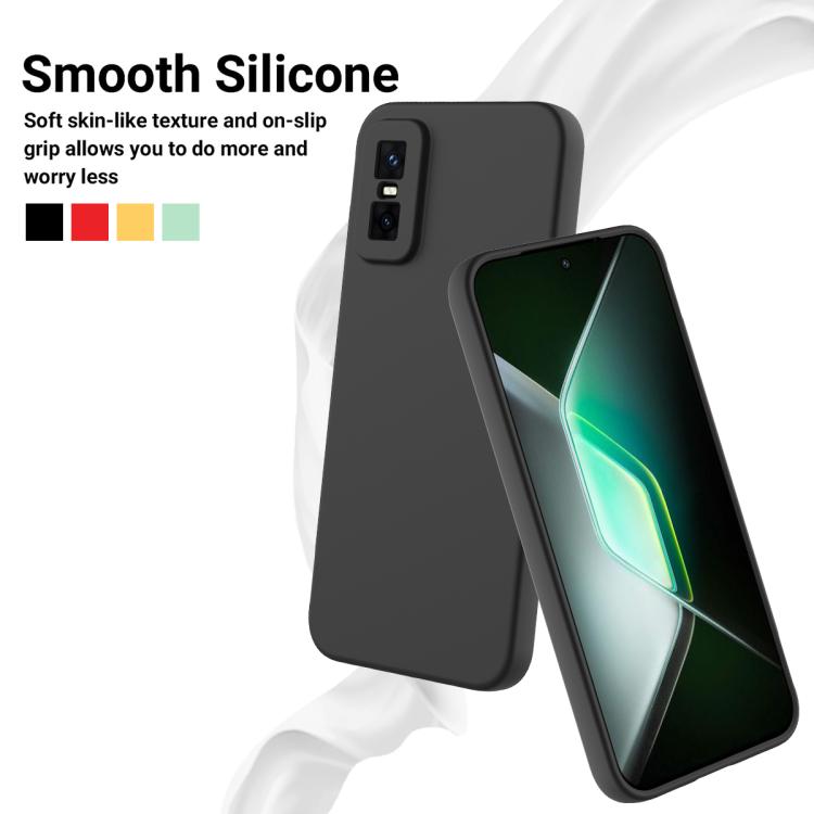 Funda de silicona líquida de color sólido para Infinix GT 30 Pro, a prueba de caídas y cobertura total (negra)