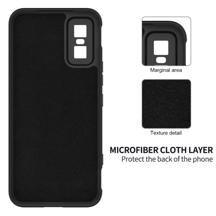 Funda de silicona líquida de color sólido para Infinix GT 30 Pro, a prueba de caídas y cobertura total (negra)