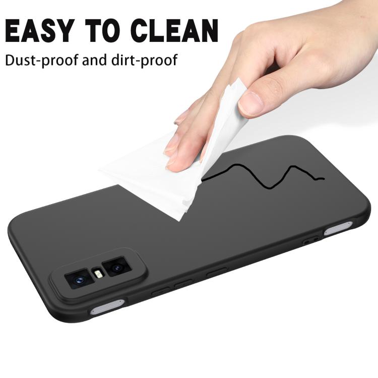 Funda de silicona líquida de color sólido para Infinix GT 30 Pro, a prueba de caídas y cobertura total (negra)
