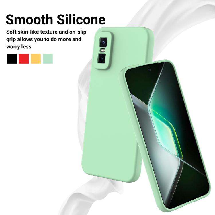 Funda de silicona líquida de color sólido para Infinix GT 30 Pro, a prueba de caídas y cobertura total (verde)