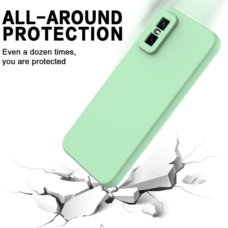 Funda de silicona líquida de color sólido para Infinix GT 30 Pro, a prueba de caídas y cobertura total (verde)