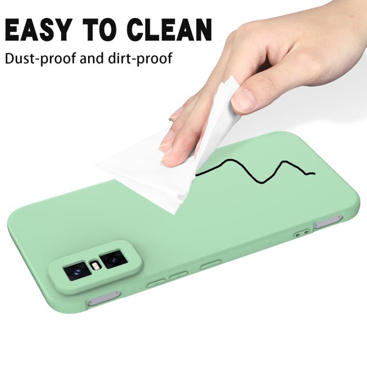 Funda de silicona líquida de color sólido para Infinix GT 30 Pro, a prueba de caídas y cobertura total (verde)