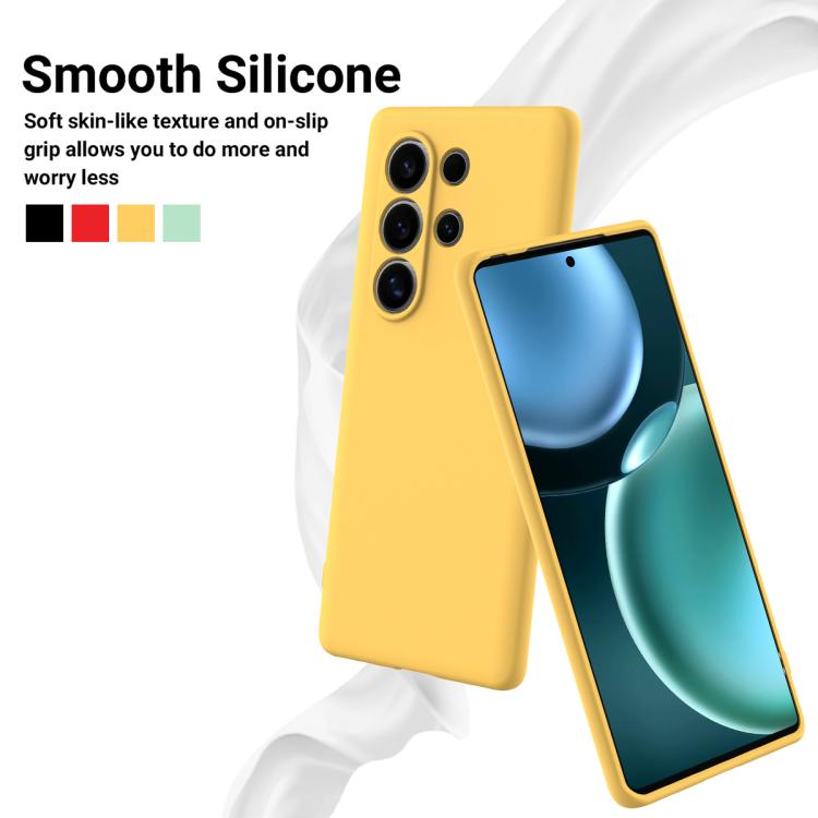 Funda para Teléfono Itel S25 de Silicona Líquida Cobertura Total (Amarillo)
