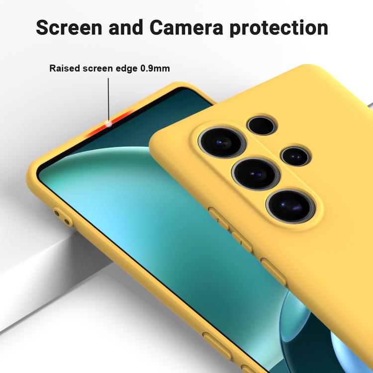 Funda para Teléfono Itel S25 de Silicona Líquida Cobertura Total (Amarillo)