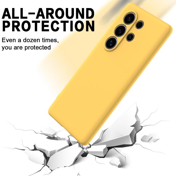 Funda para Teléfono Itel S25 de Silicona Líquida Cobertura Total (Amarillo)