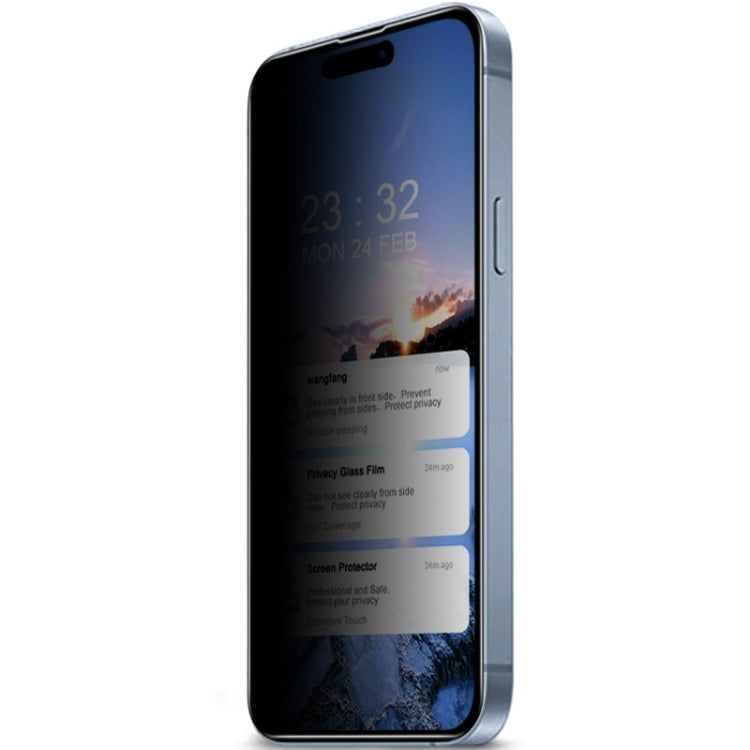 Película Protectora de Vidrio Templado Imak para iPhone 15 Antiespía Pantalla Completa - MOVILSTORE