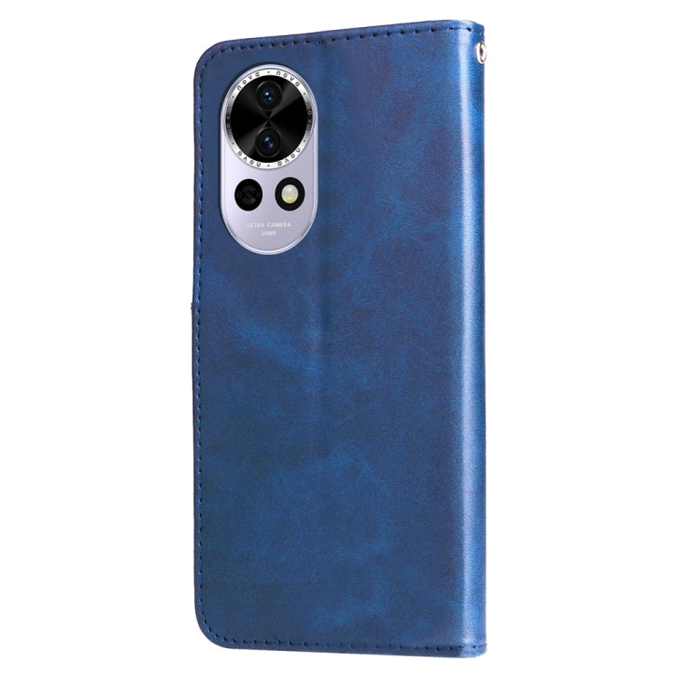 Funda de Piel con Cremallera y Textura de Becerro para Huawei Nova 13/Nova 12 (Azul)