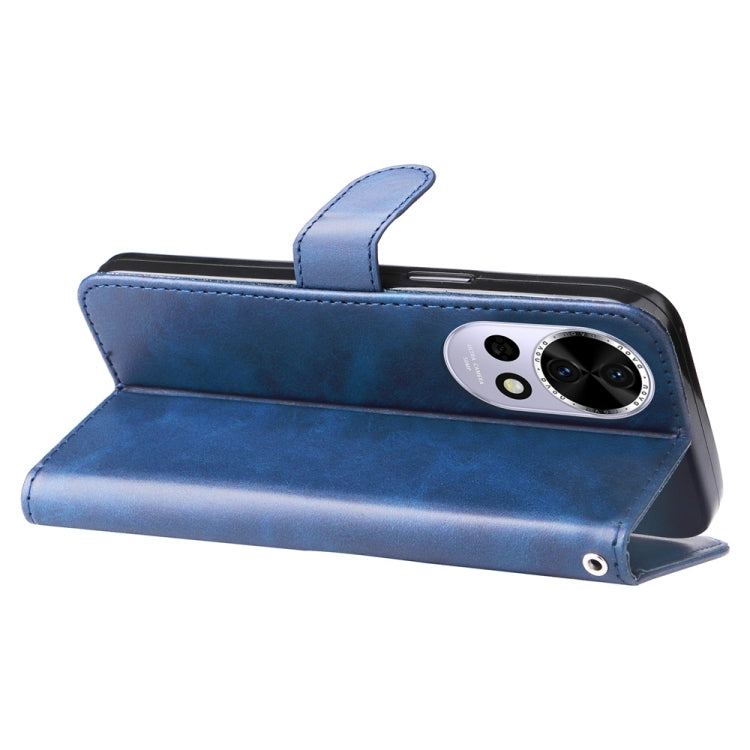 Funda de Piel con Cremallera y Textura de Becerro para Huawei Nova 13/Nova 12 (Azul)