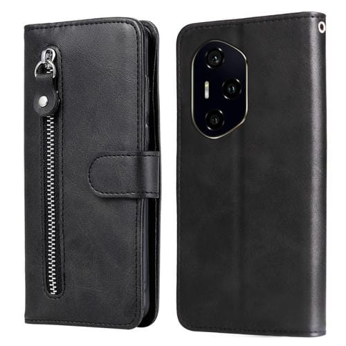 Funda Piel Sintética Honor 300 Ultra con Cremallera y Textura de Becerro (Negra)