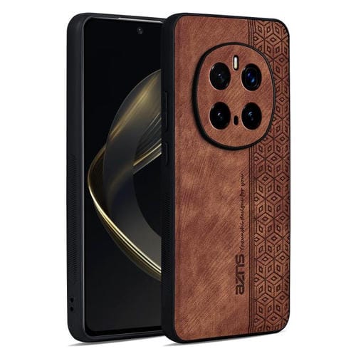 Funda para Teléfono Azns con Efecto Piel en Relieve 3D para Honor Magic7 Pro (Marrón)