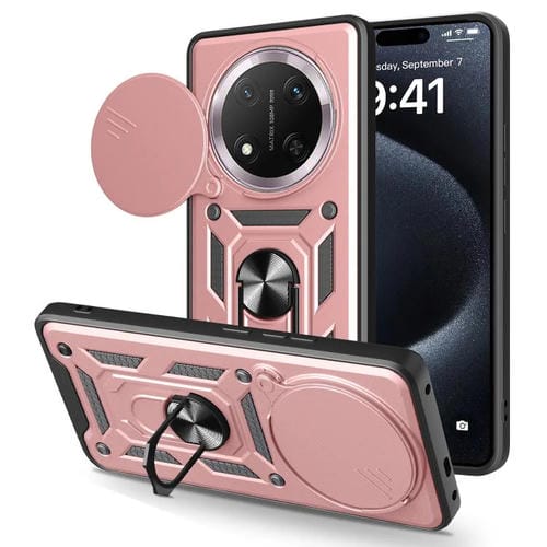 Funda para Teléfono Honor X60 Pro/X9C TPU+PC con Cubierta Deslizante para Cámara (Oro Rosa)