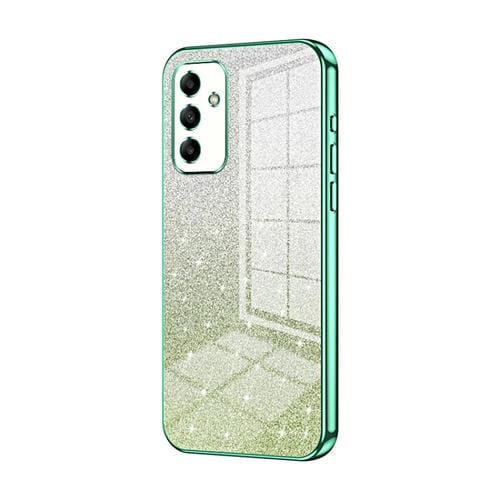 Estuche para Teléfono Samsung Galaxy A05S Galvanizado con Polvo de Brillo Degradado (Verde)