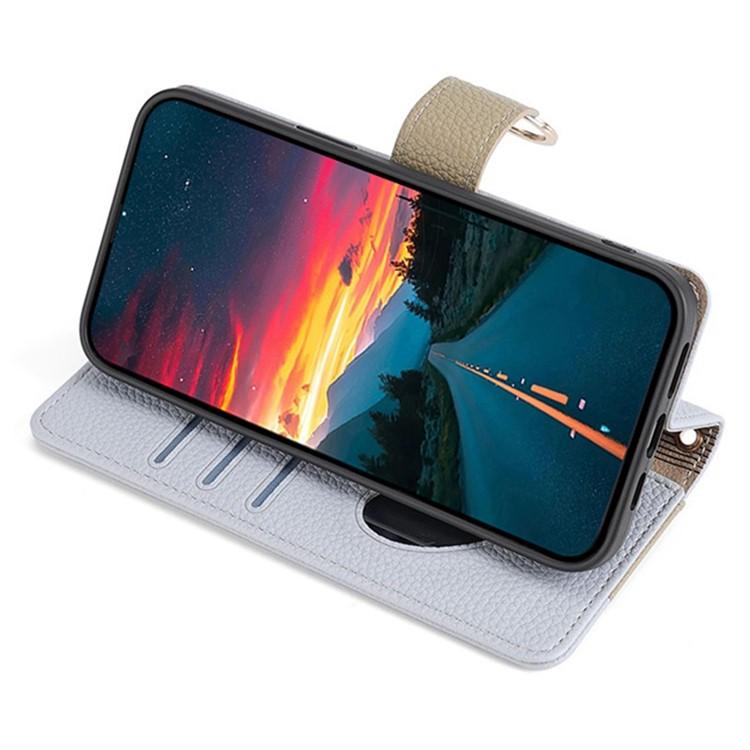 Funda de Cuero con Textura de Lichi para TCL 50 Nxtpaper 5G y 50 Pro Nxtpaper 5G (Azul)