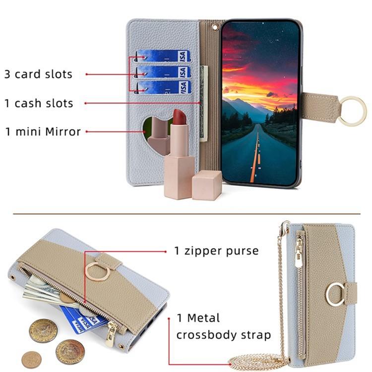 Funda de Cuero con Textura de Lichi para TCL 50 Nxtpaper 5G y 50 Pro Nxtpaper 5G (Azul)