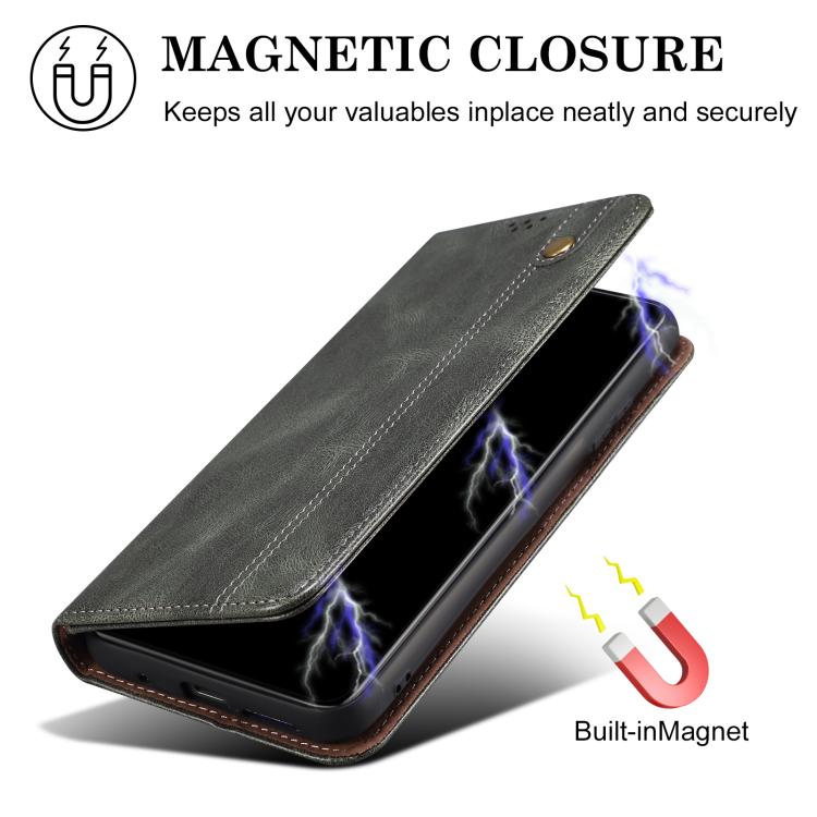 Funda de cuero con textura Crazy Horse para Motorola Moto G86 5G (verde)