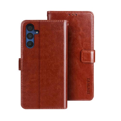 Funda para Samsung Galaxy A15 5G Idewei Crazy Horse Texture de Cuero (Marrón)