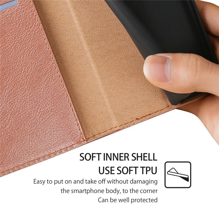 Funda de Cuero Magnética para Teléfono Itel P65 con Acabado Brillante (Oro Rosa)