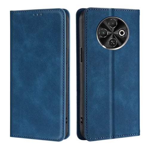 Funda Magnética de Piel para Tecno Spark 30C 4G (Azul)