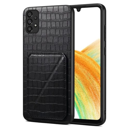 Funda Trasera Samsung Galaxy A33 Denior Piel de Cocodrilo con Soporte (Negro)